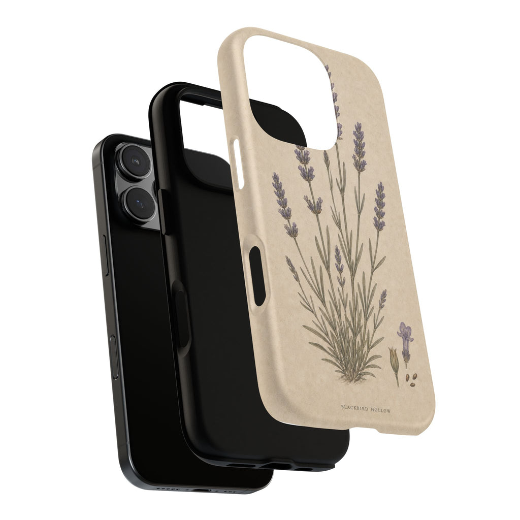 Vintage Lavender iPhone Case for iPhone 15–17, Botanical Art