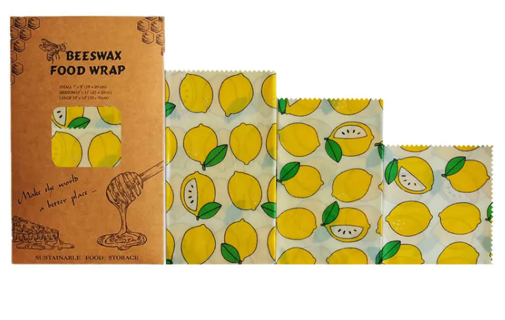 Reusable Beeswax Food Wrap (Set of 3)