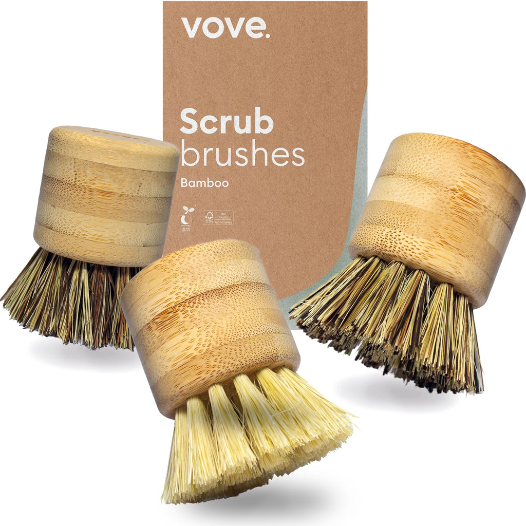 Bamboo Dish Brushes — FSC Bamboo (3-Pack)