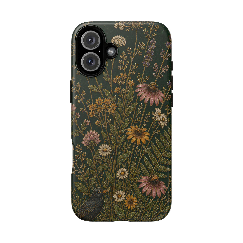 Floral Matte iPhone Case for iPhone 15–17, Cloisonné Meadow