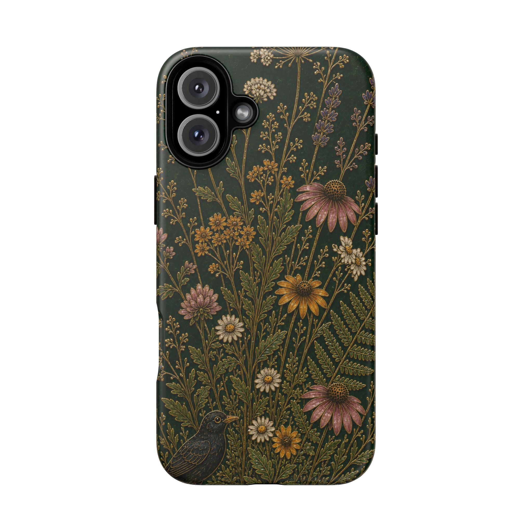 Floral Matte iPhone Case for iPhone 15–17, Cloisonné Meadow
