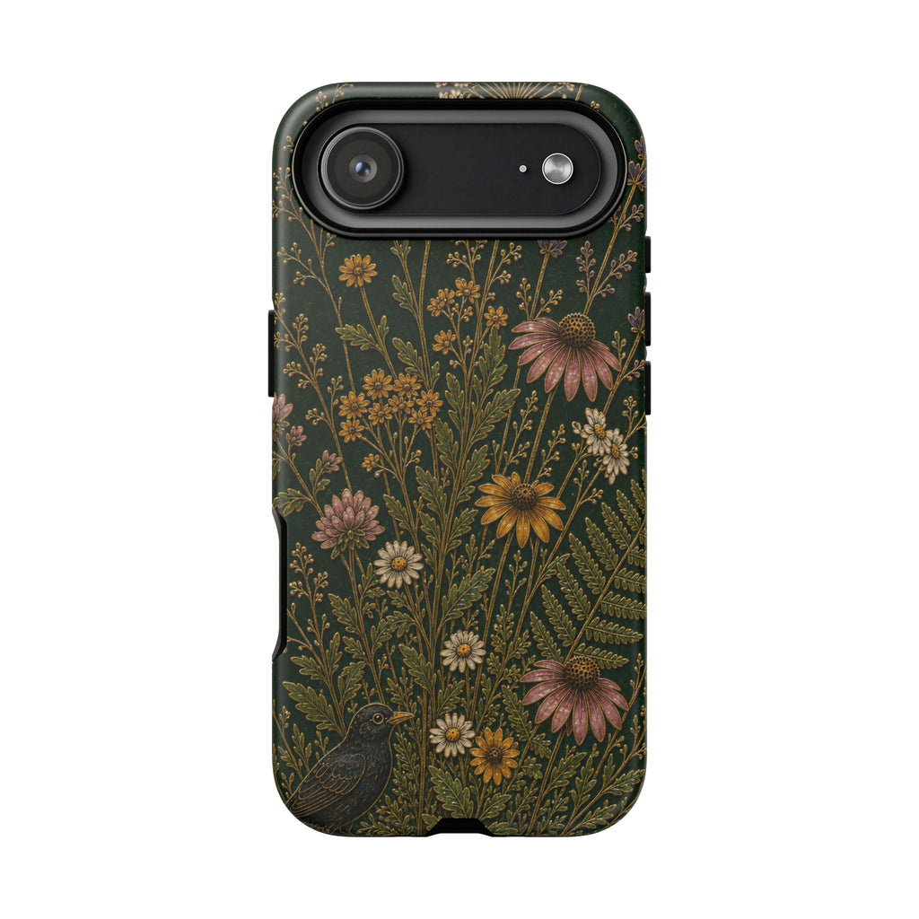 Floral Matte iPhone Case for iPhone 15–17, Cloisonné Meadow