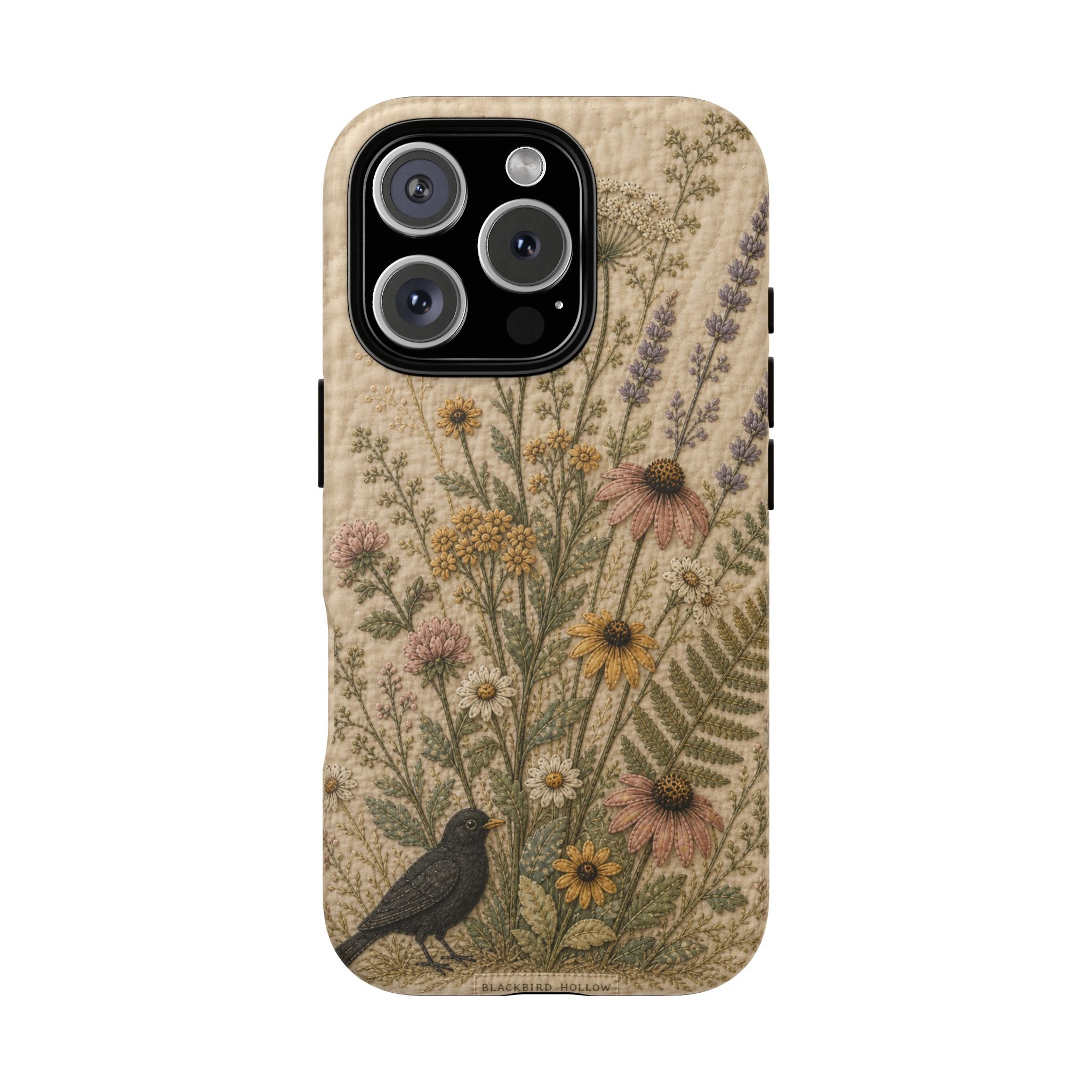 Floral Matte iPhone Case for iPhone 15–17, Quilted Meadow