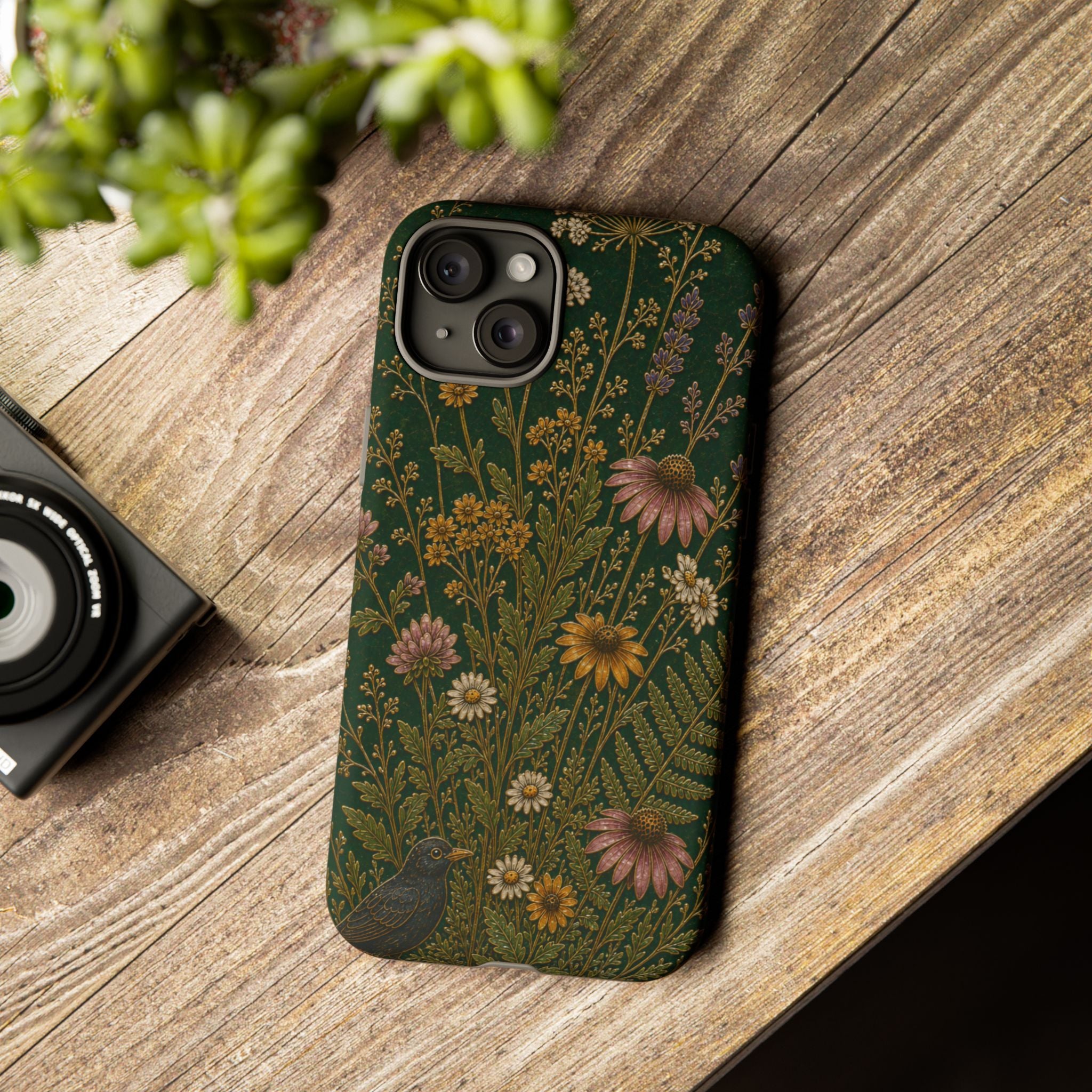 Floral Matte iPhone Case for iPhone 15–17, Cloisonné Meadow