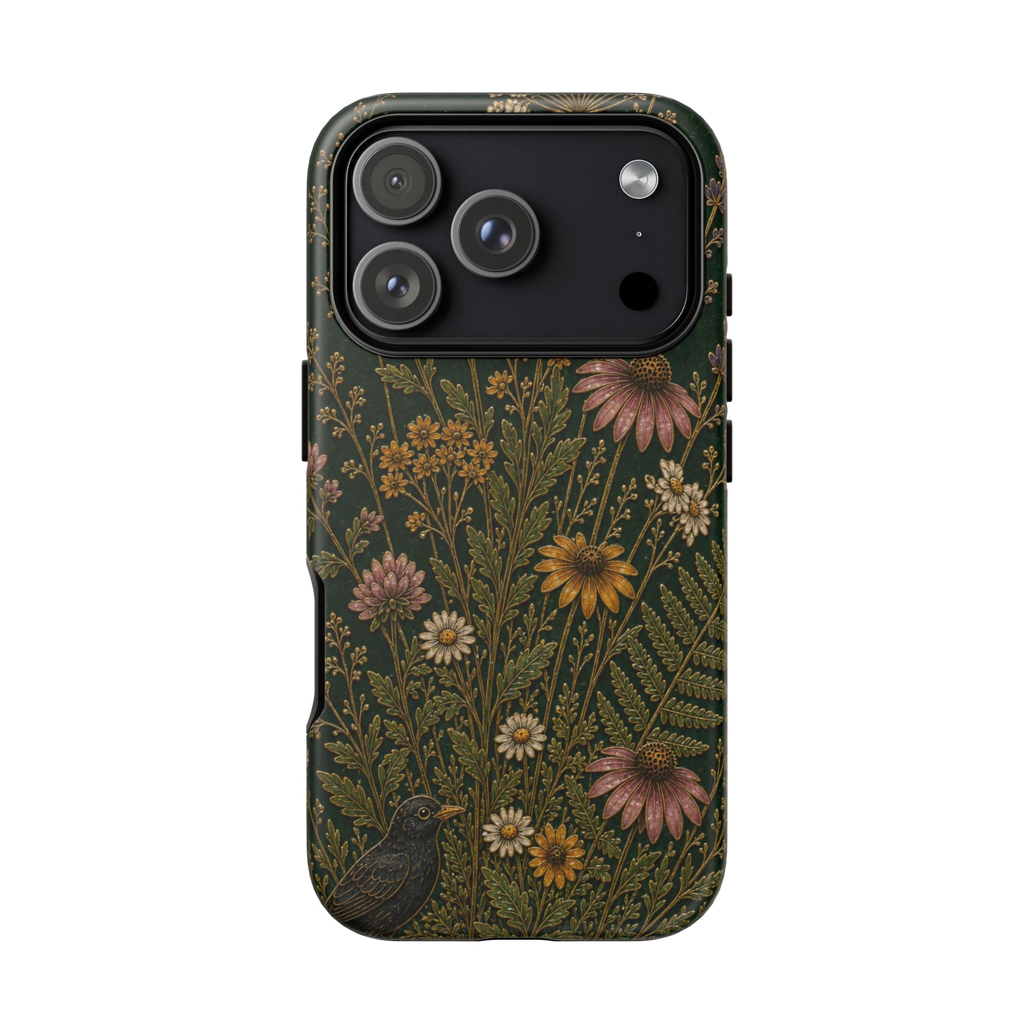 Floral Matte iPhone Case for iPhone 15–17, Cloisonné Meadow