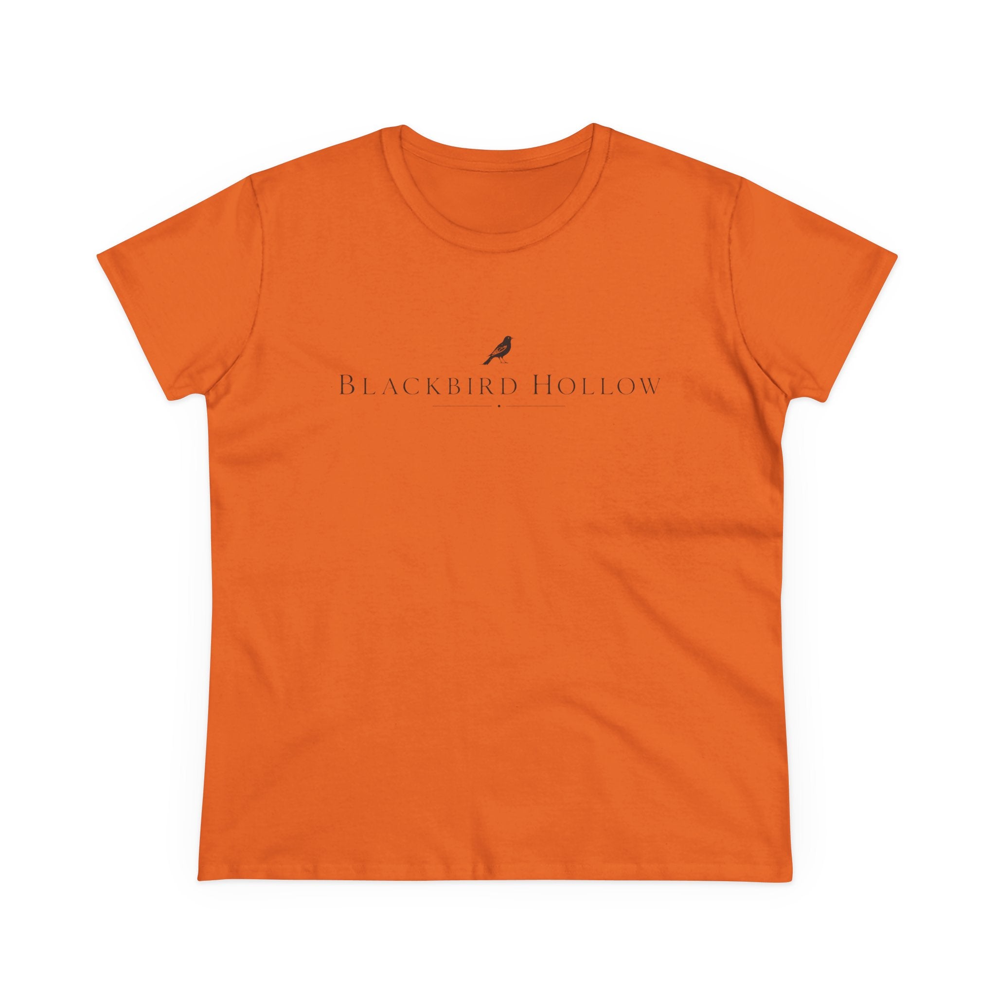 Blackbird Hollow Women's Tee — Minimal Script Logo Cotton Shirt