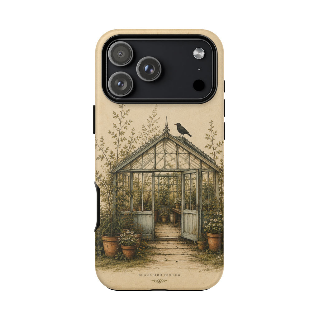 Vintage Greenhouse iPhone Case for iPhone 15–17, Botanical Art