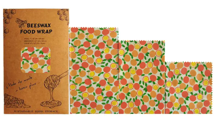 Reusable Beeswax Food Wrap (Set of 3)