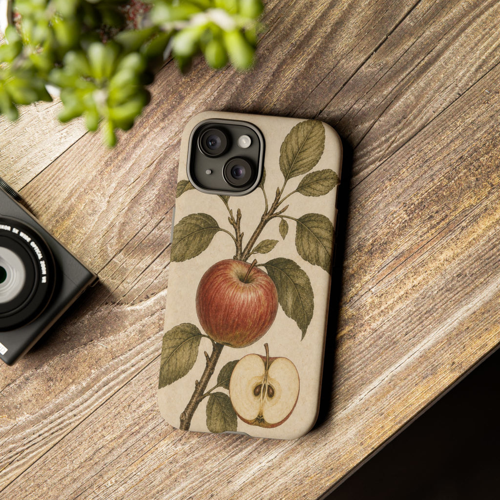 Vintage Botanical iPhone Case for iPhone 15–17, Heirloom Apple