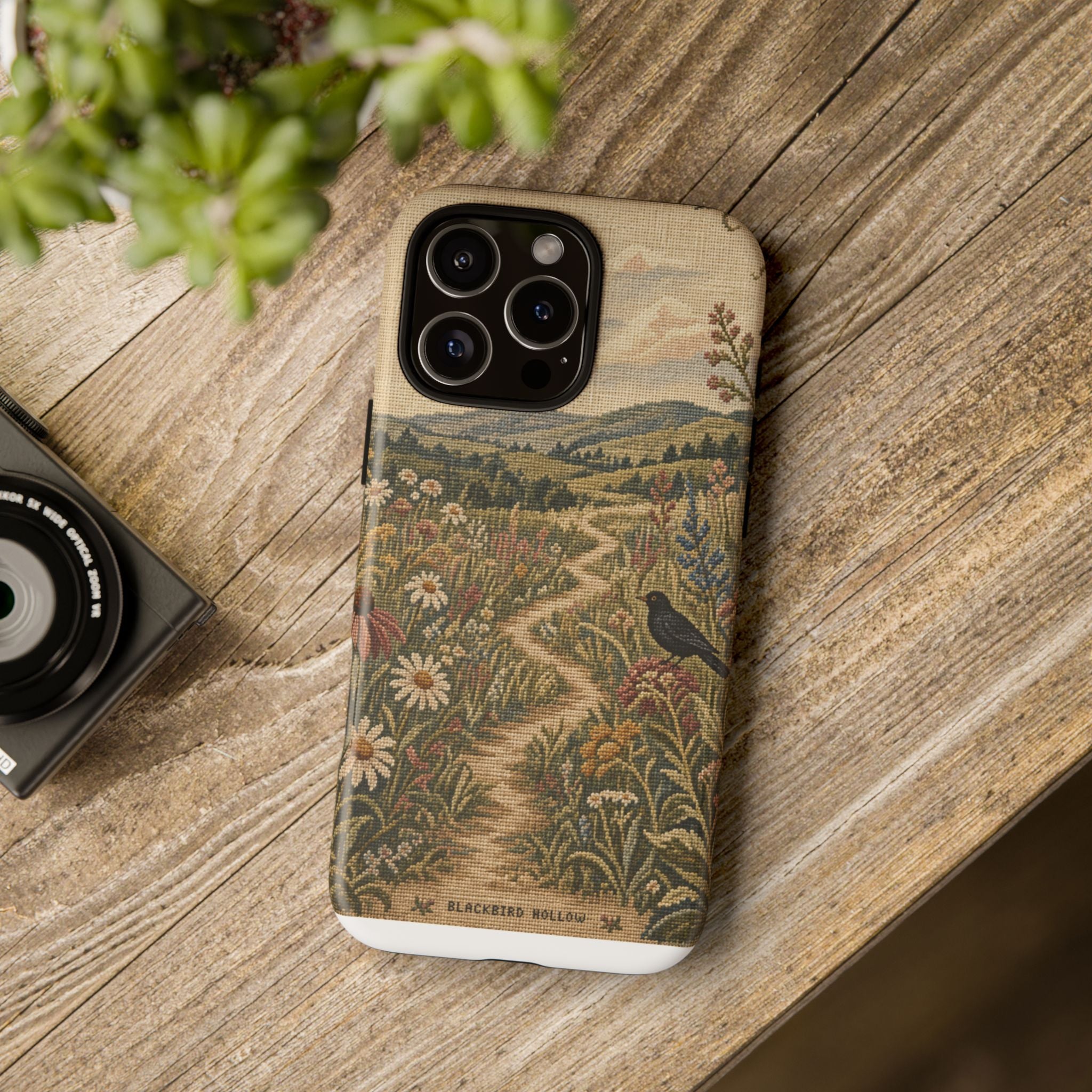 Floral Matte iPhone Case for iPhone 15–17, Needlepoint Meadow