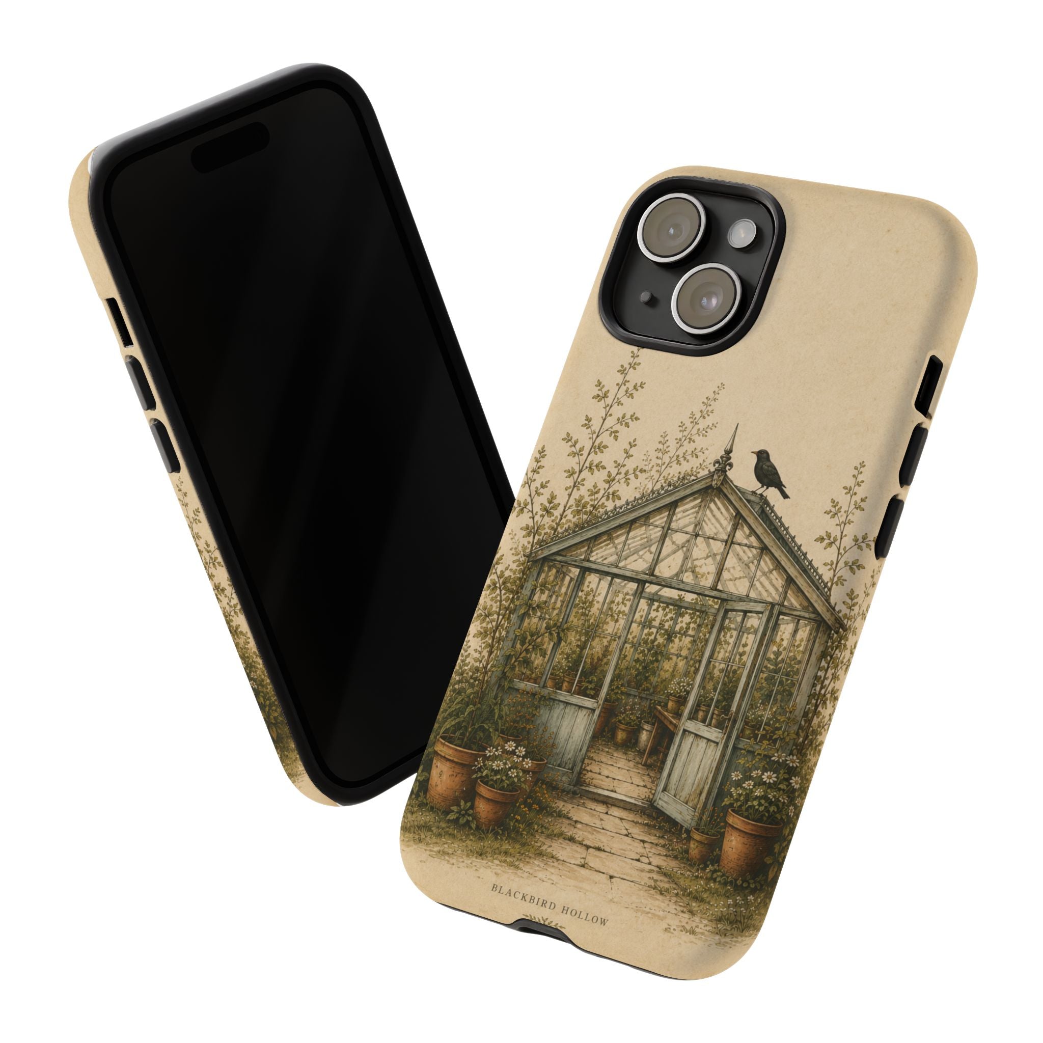 Vintage Greenhouse iPhone Case for iPhone 15–17, Botanical Art