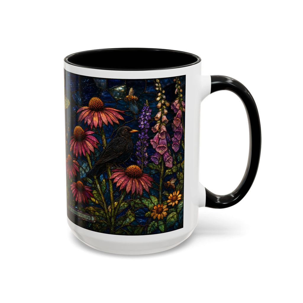 Stained Glass Floral Coffee Mug, Wildflower Garden Design