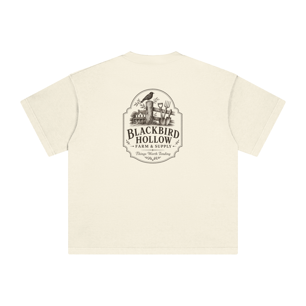 Farm & Supply Back-Print Tee — Heavyweight Vintage Wash