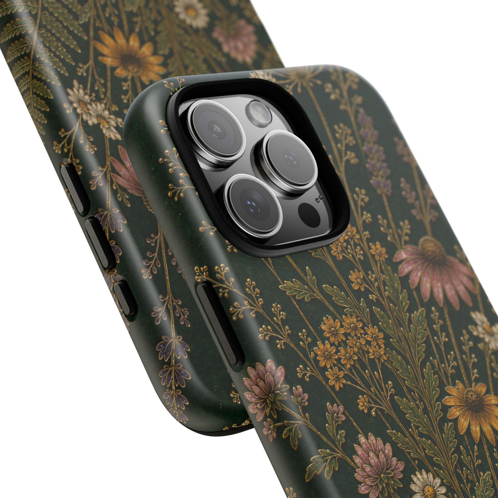 Floral Matte iPhone Case for iPhone 15–17, Cloisonné Meadow