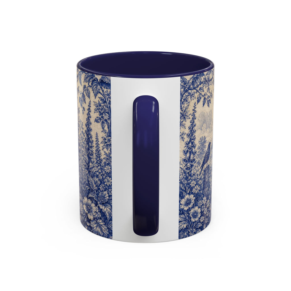Blue Botanical Coffee Mug, Cobalt Greenhouse Garden Design