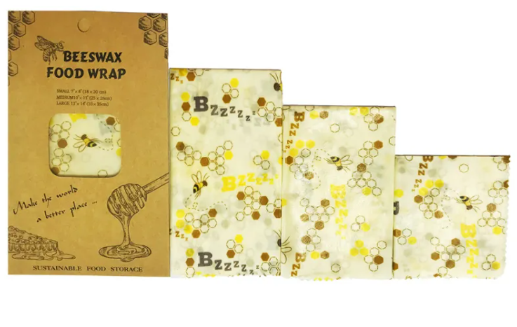 Reusable Beeswax Food Wrap (Set of 3)