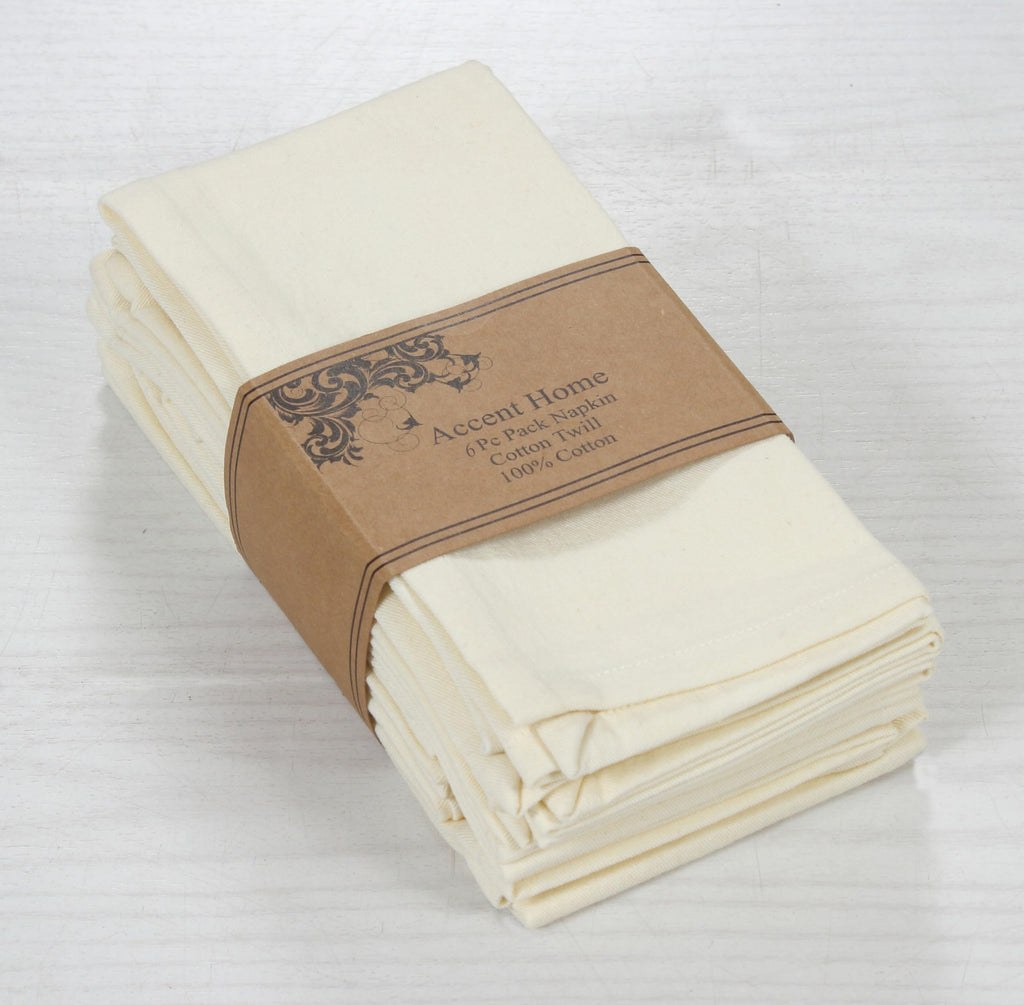 Cotton Dinner Napkins — Cream (Set of 6)