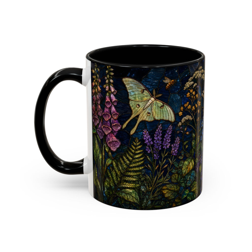Stained Glass Floral Coffee Mug, Wildflower Garden Design