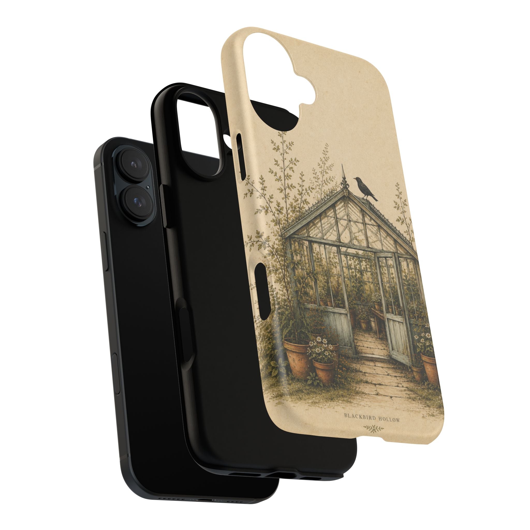 Vintage Greenhouse iPhone Case for iPhone 15–17, Botanical Art