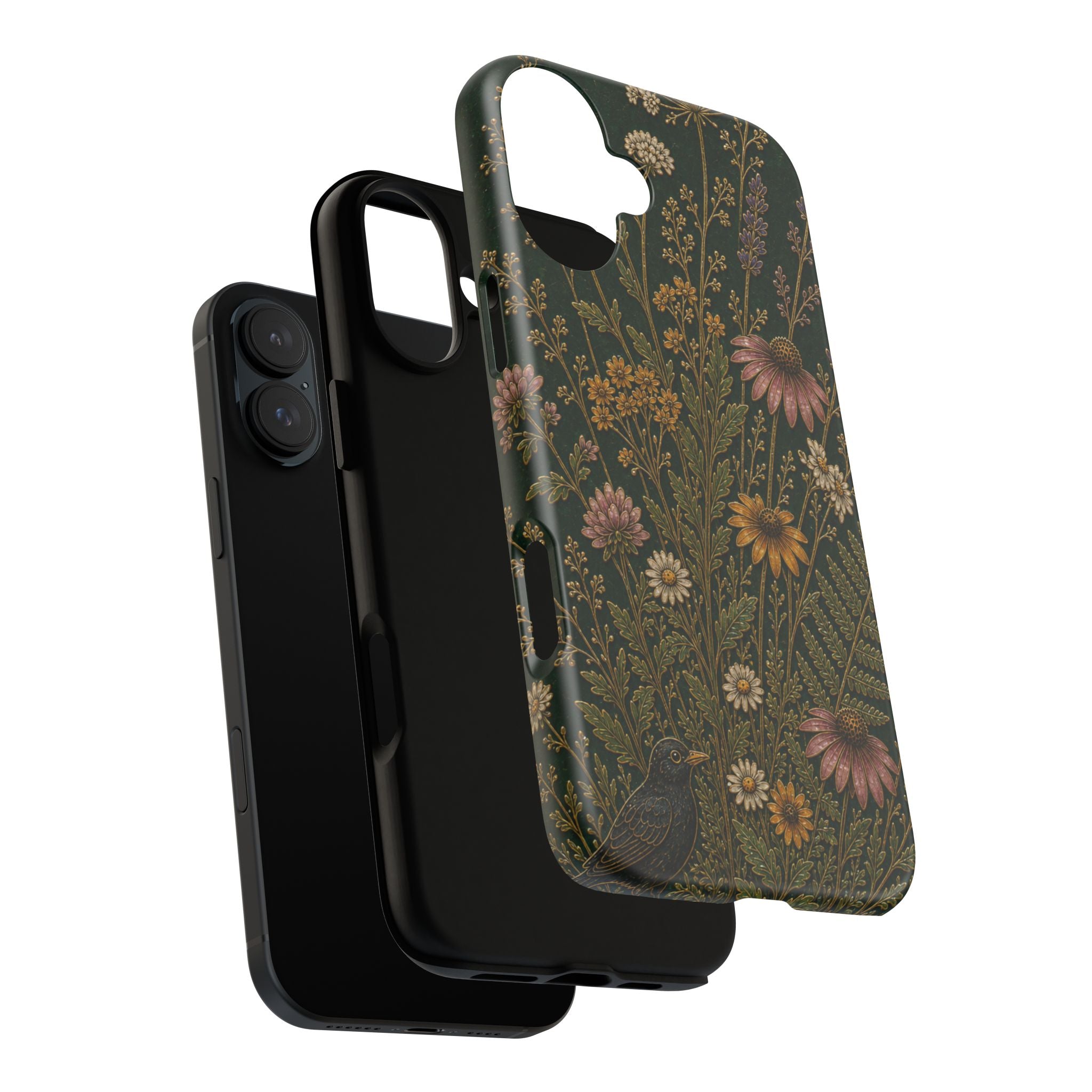Floral Matte iPhone Case for iPhone 15–17, Cloisonné Meadow