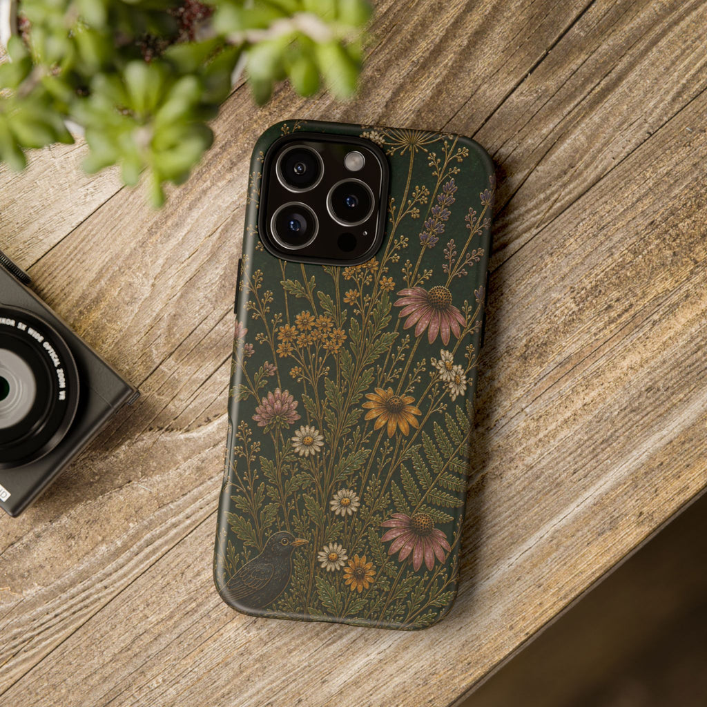 Floral Matte iPhone Case for iPhone 15–17, Cloisonné Meadow