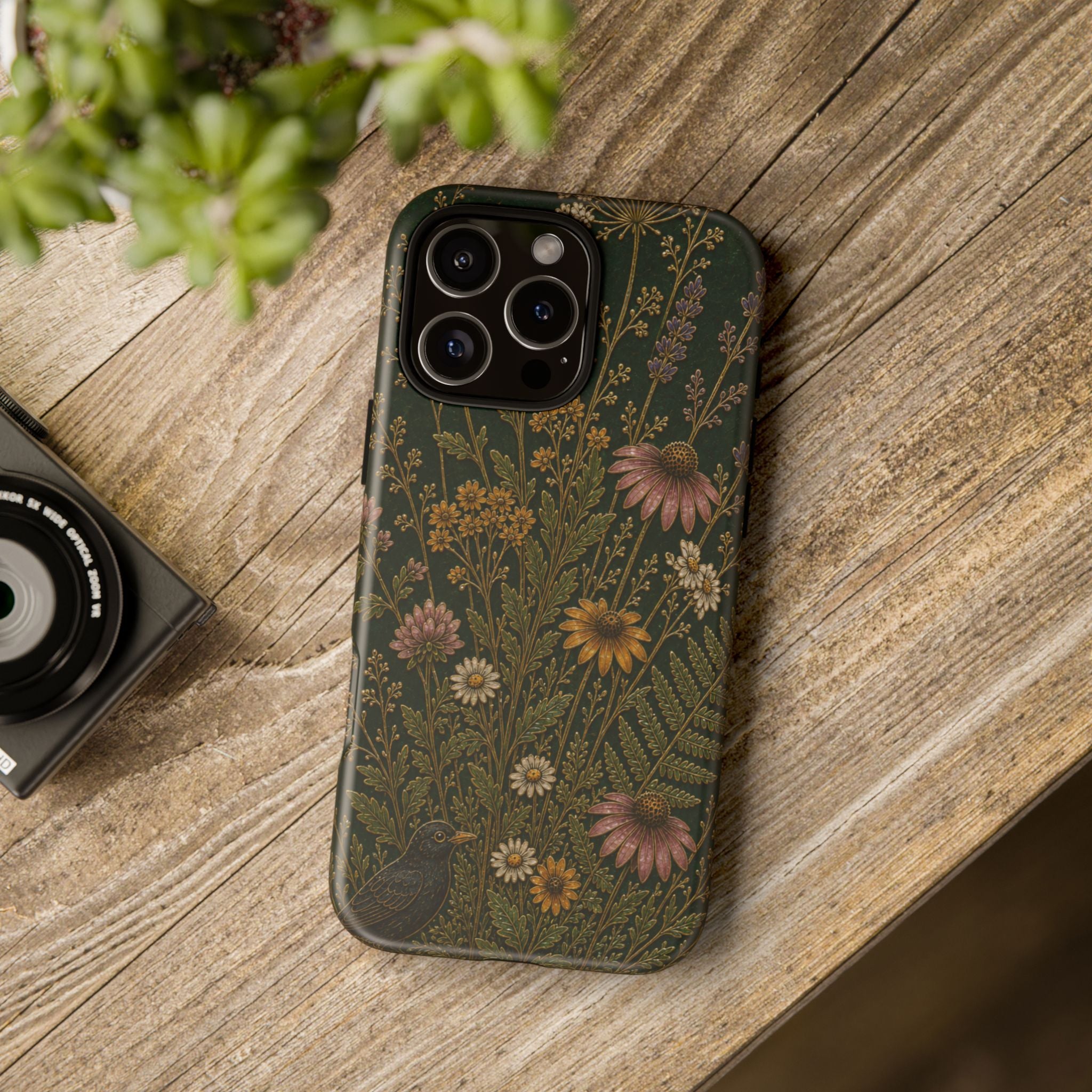 Floral Matte iPhone Case for iPhone 15–17, Cloisonné Meadow