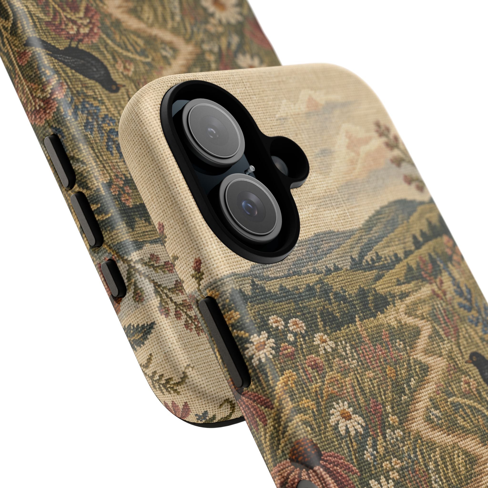 Floral Matte iPhone Case for iPhone 15–17, Needlepoint Meadow