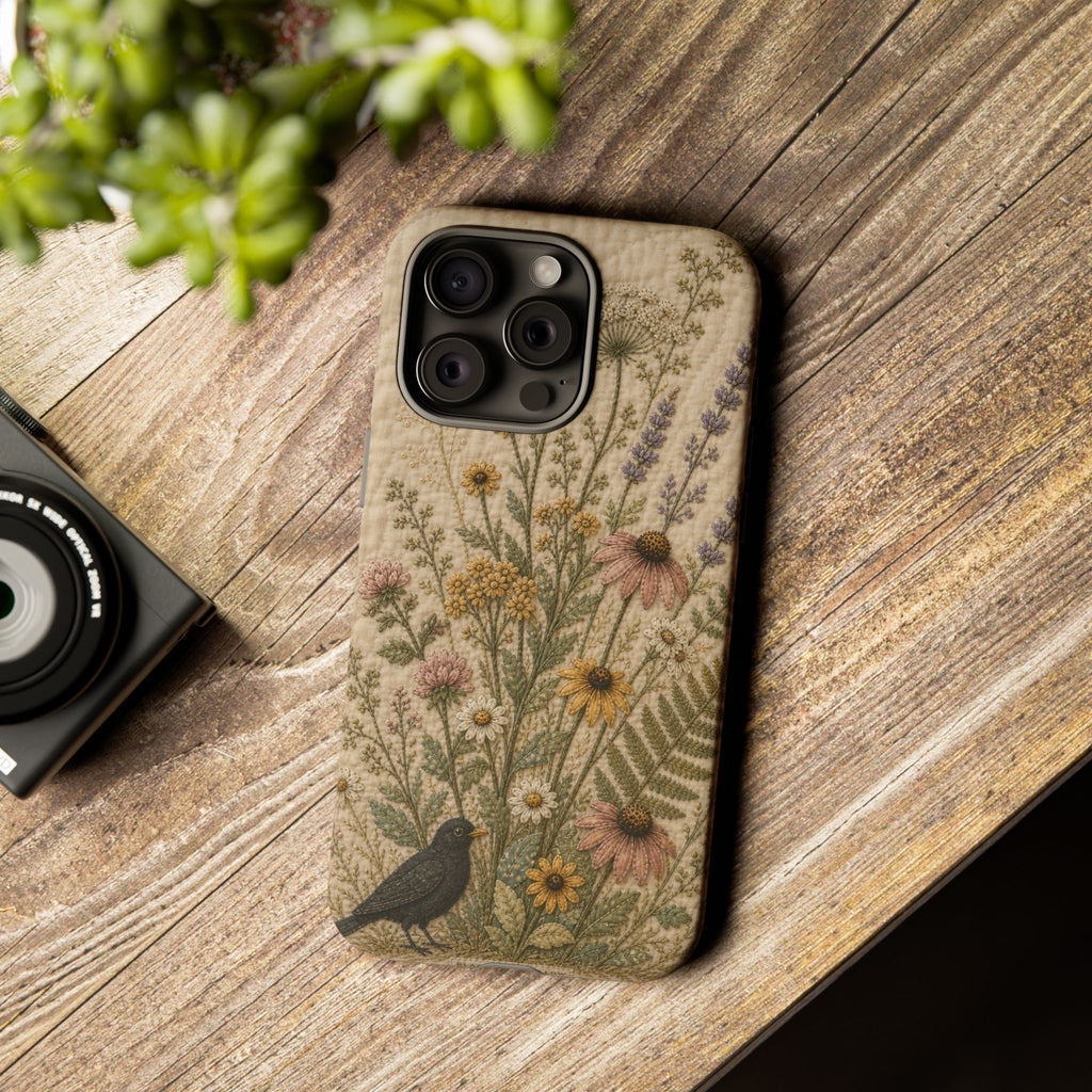 Floral Matte iPhone Case for iPhone 15–17, Quilted Meadow