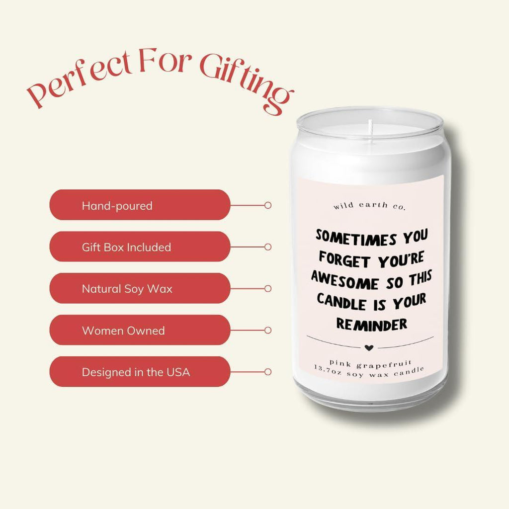 Wild Earth Co. Soy Candle — Pink Grapefruit
