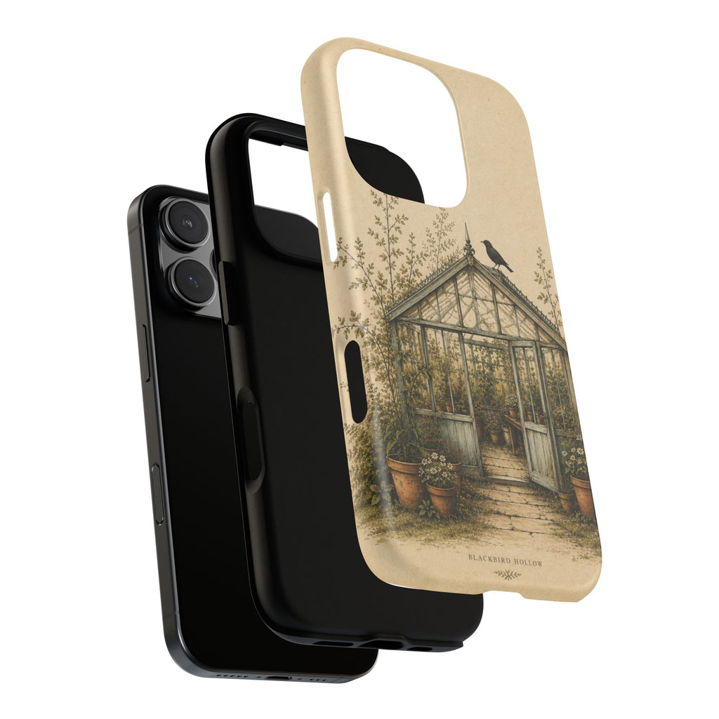 Vintage Greenhouse iPhone Case for iPhone 15–17, Botanical Art