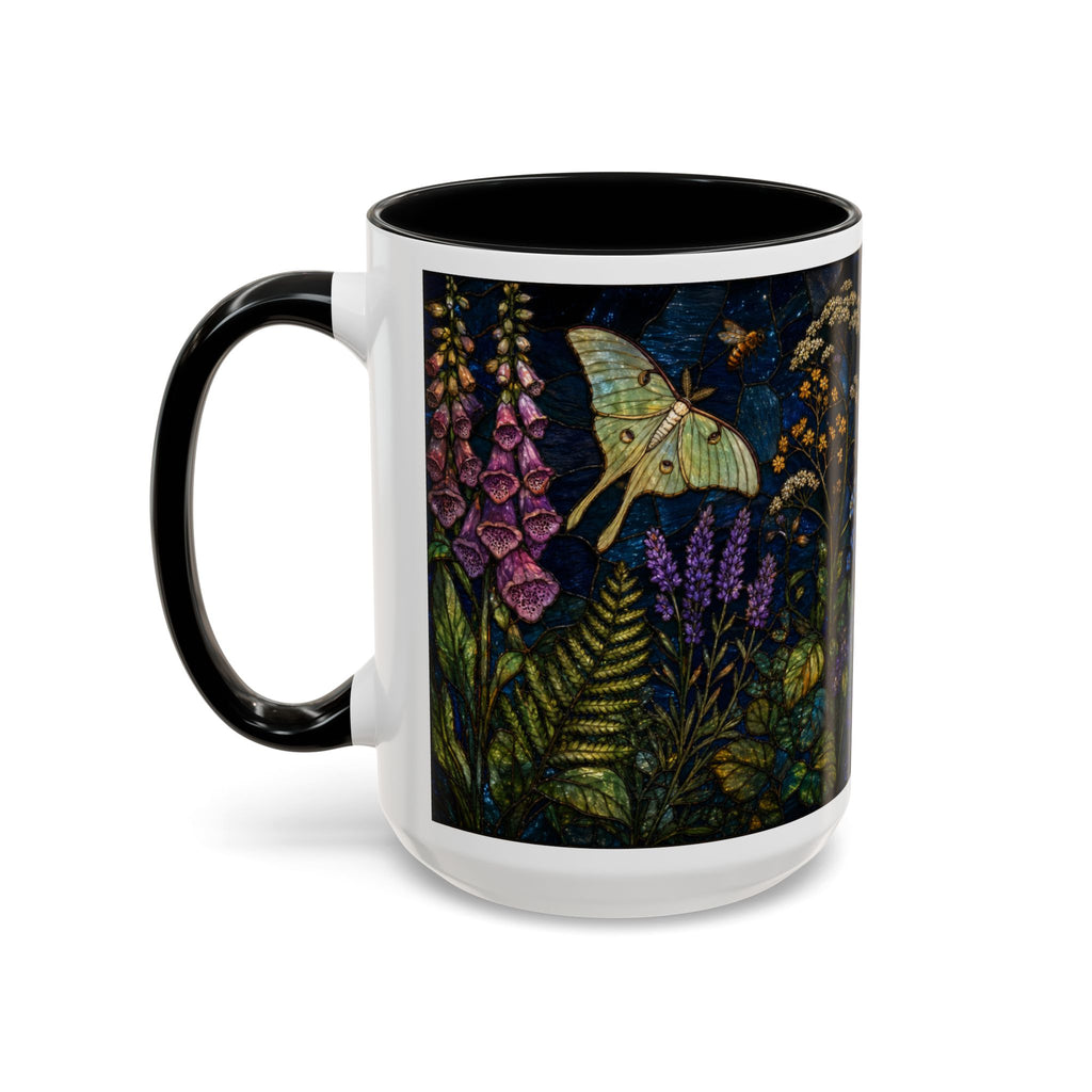 Stained Glass Floral Coffee Mug, Wildflower Garden Design