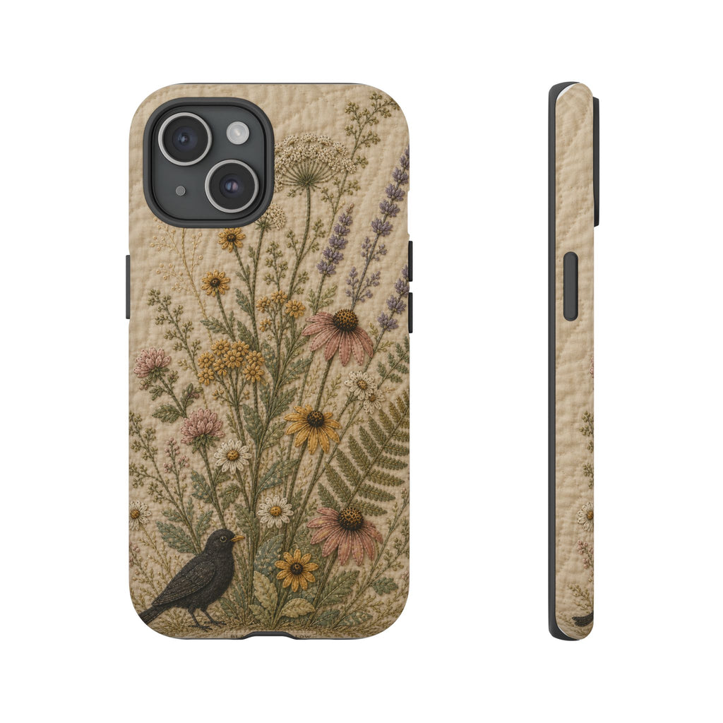 Floral Matte iPhone Case for iPhone 15–17, Quilted Meadow