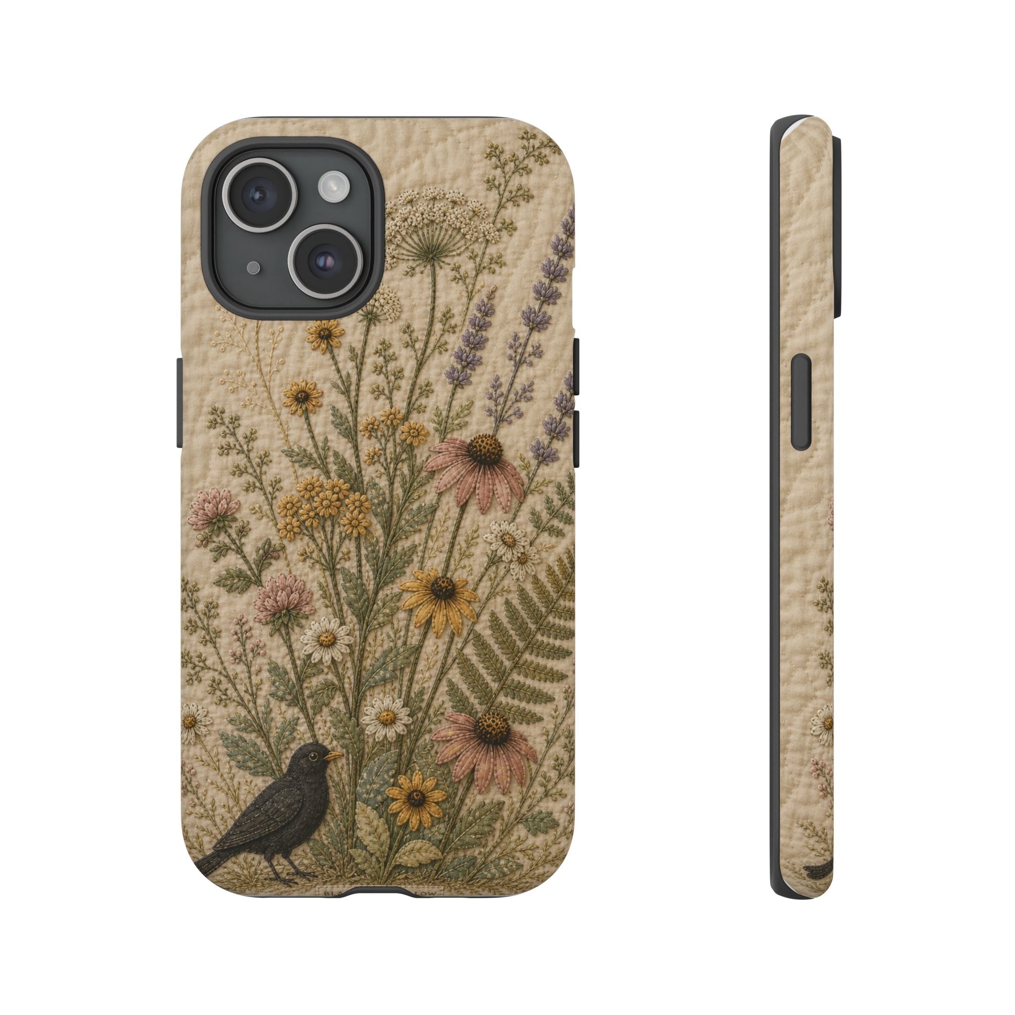 Floral Matte iPhone Case for iPhone 15–17, Quilted Meadow
