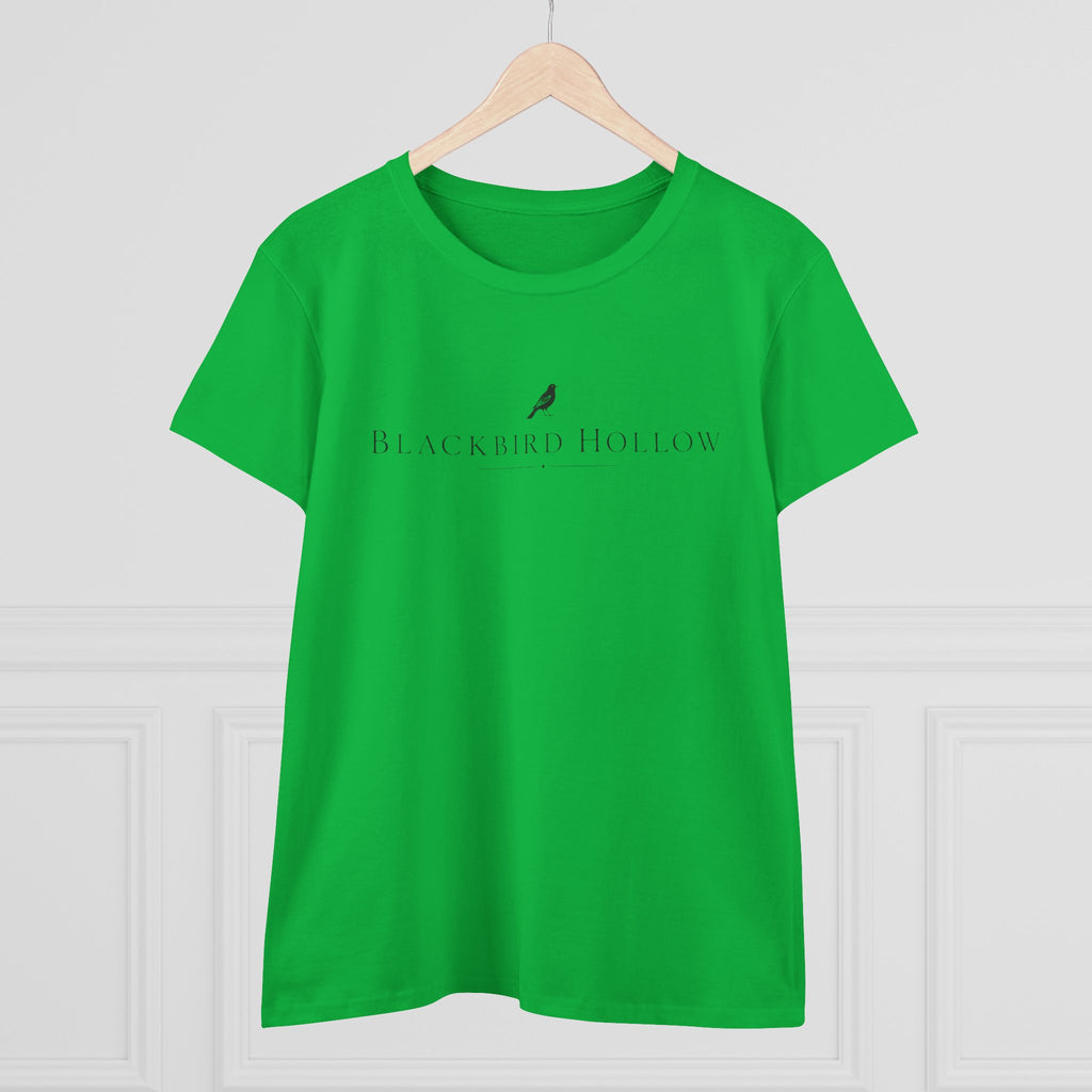Blackbird Hollow Women's Tee — Minimal Script Logo Cotton Shirt