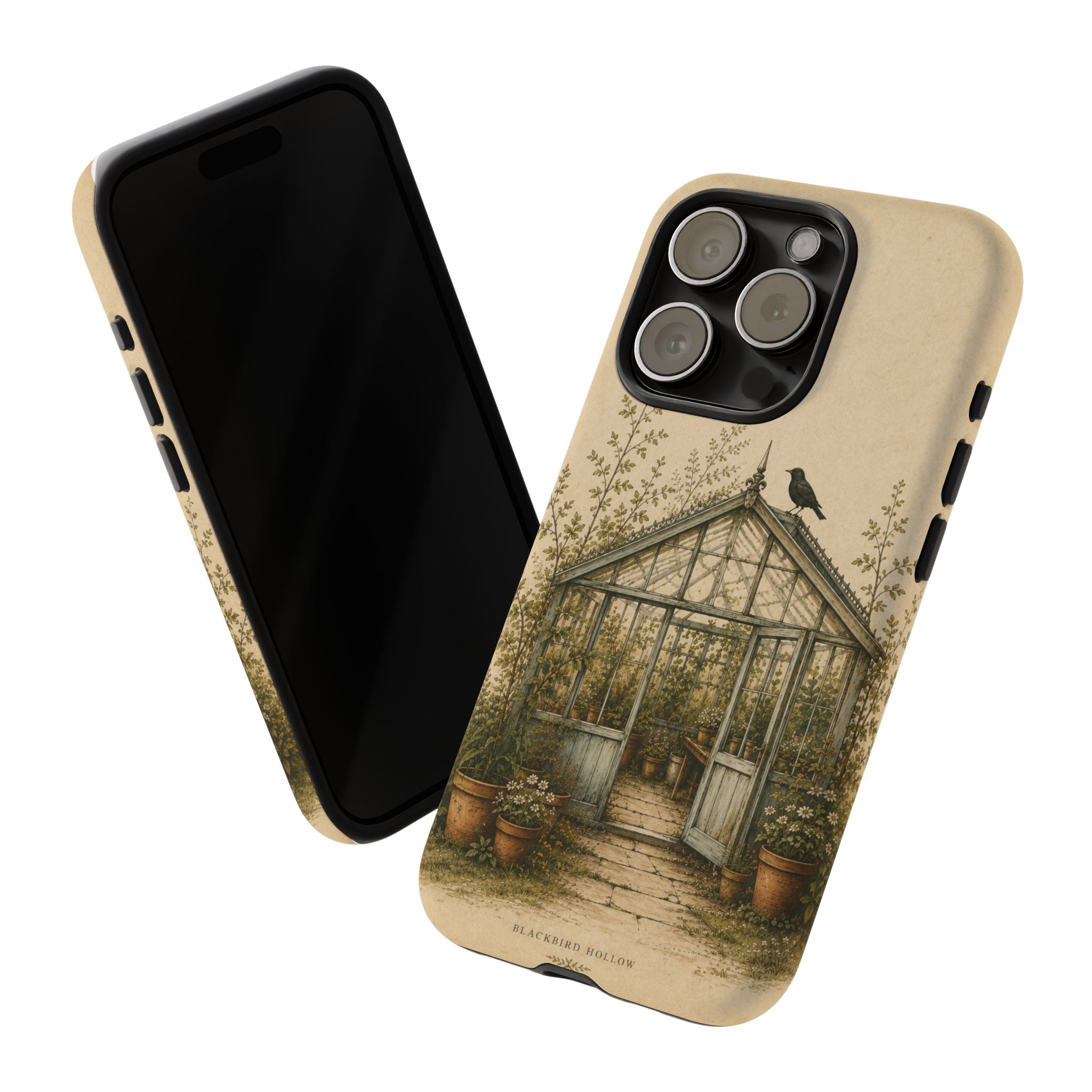 Vintage Greenhouse iPhone Case for iPhone 15–17, Botanical Art