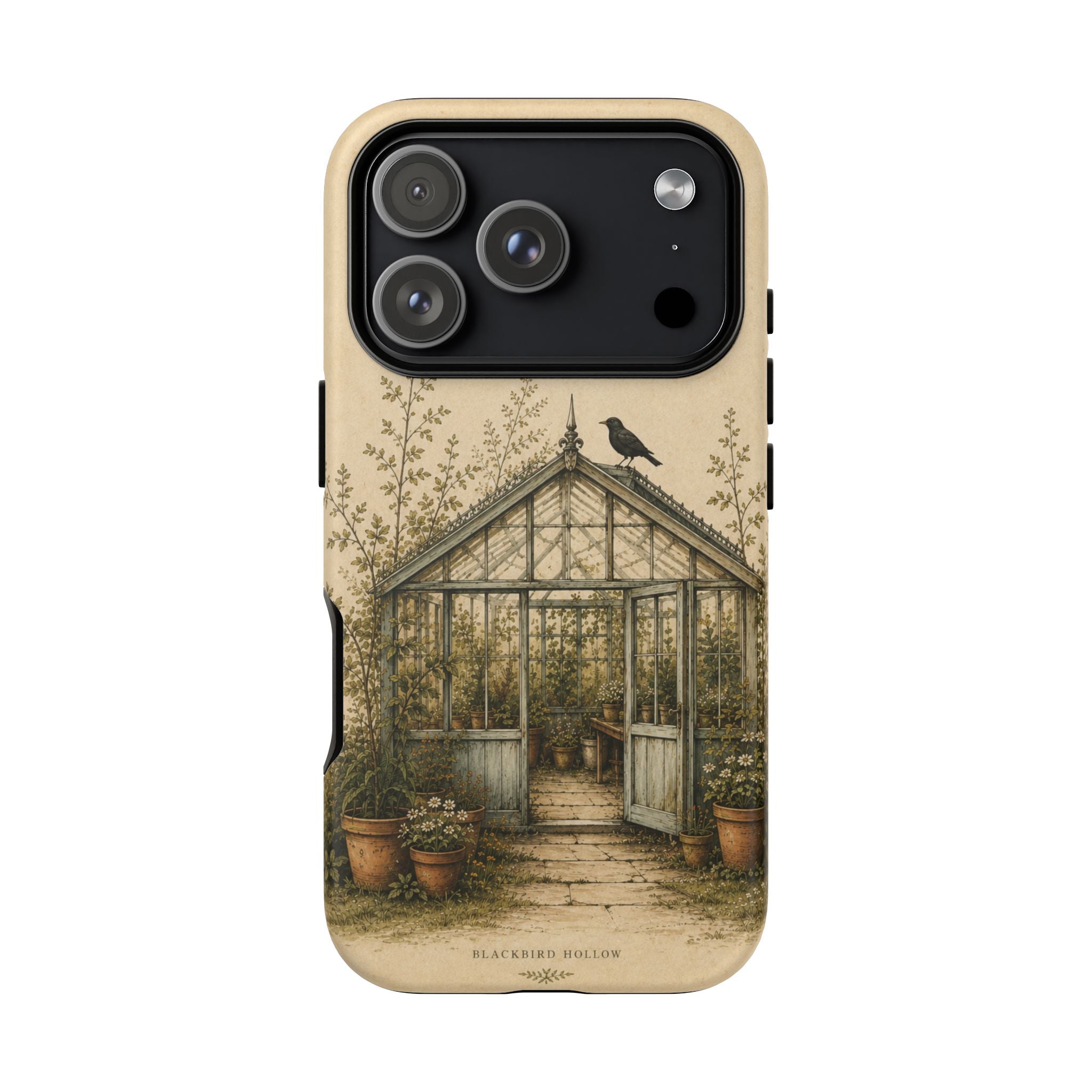 Vintage Greenhouse iPhone Case for iPhone 15–17, Botanical Art