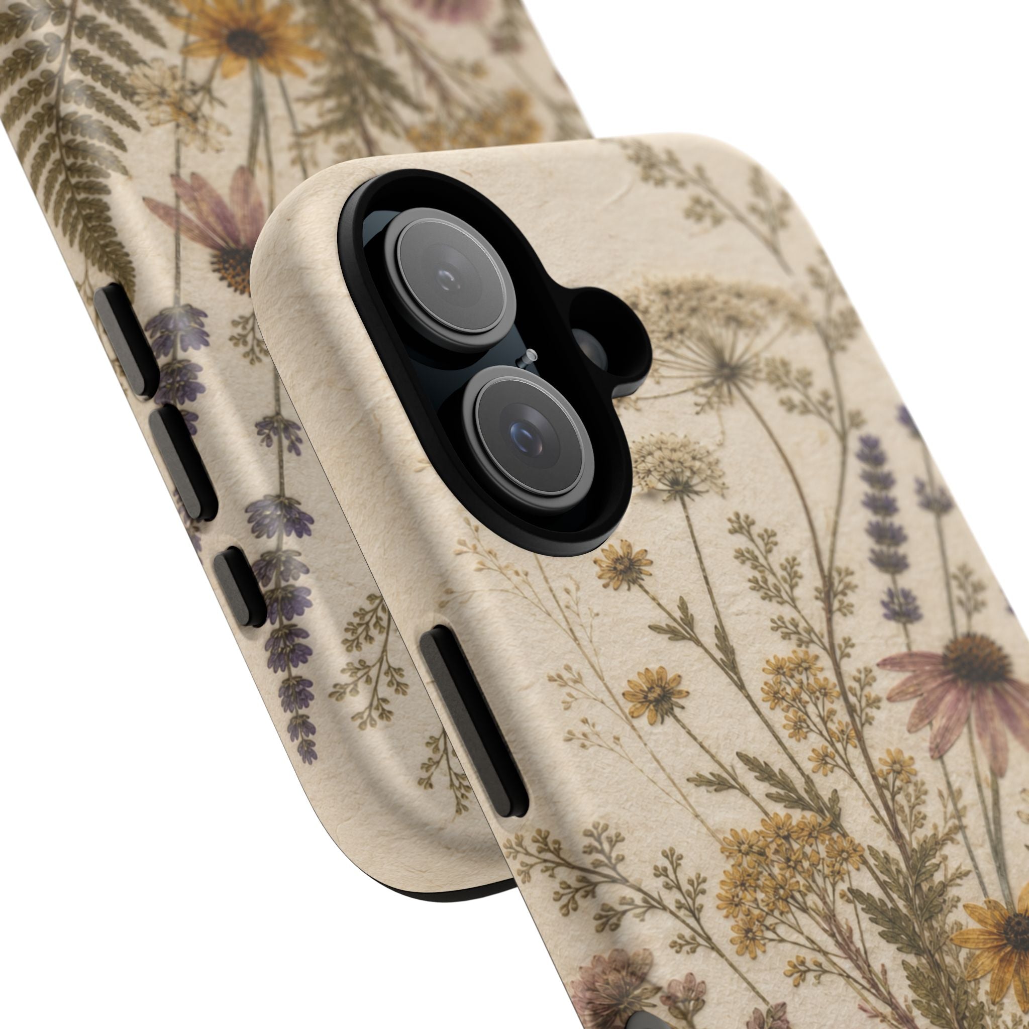 Pressed Flower iPhone Case for iPhone 15–17, Wildflower Herbarium