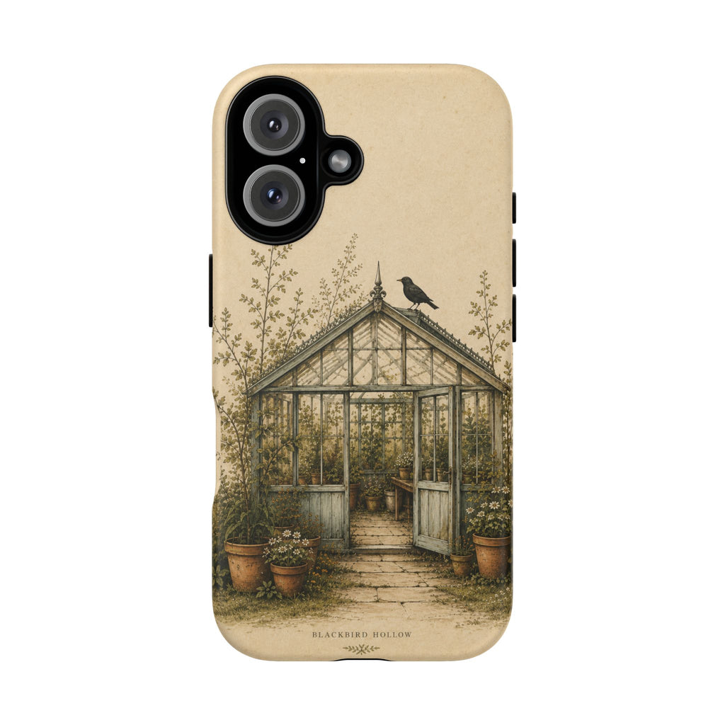 Vintage Greenhouse iPhone Case for iPhone 15–17, Botanical Art