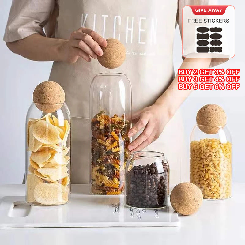 Glass Jar with Cork Lid