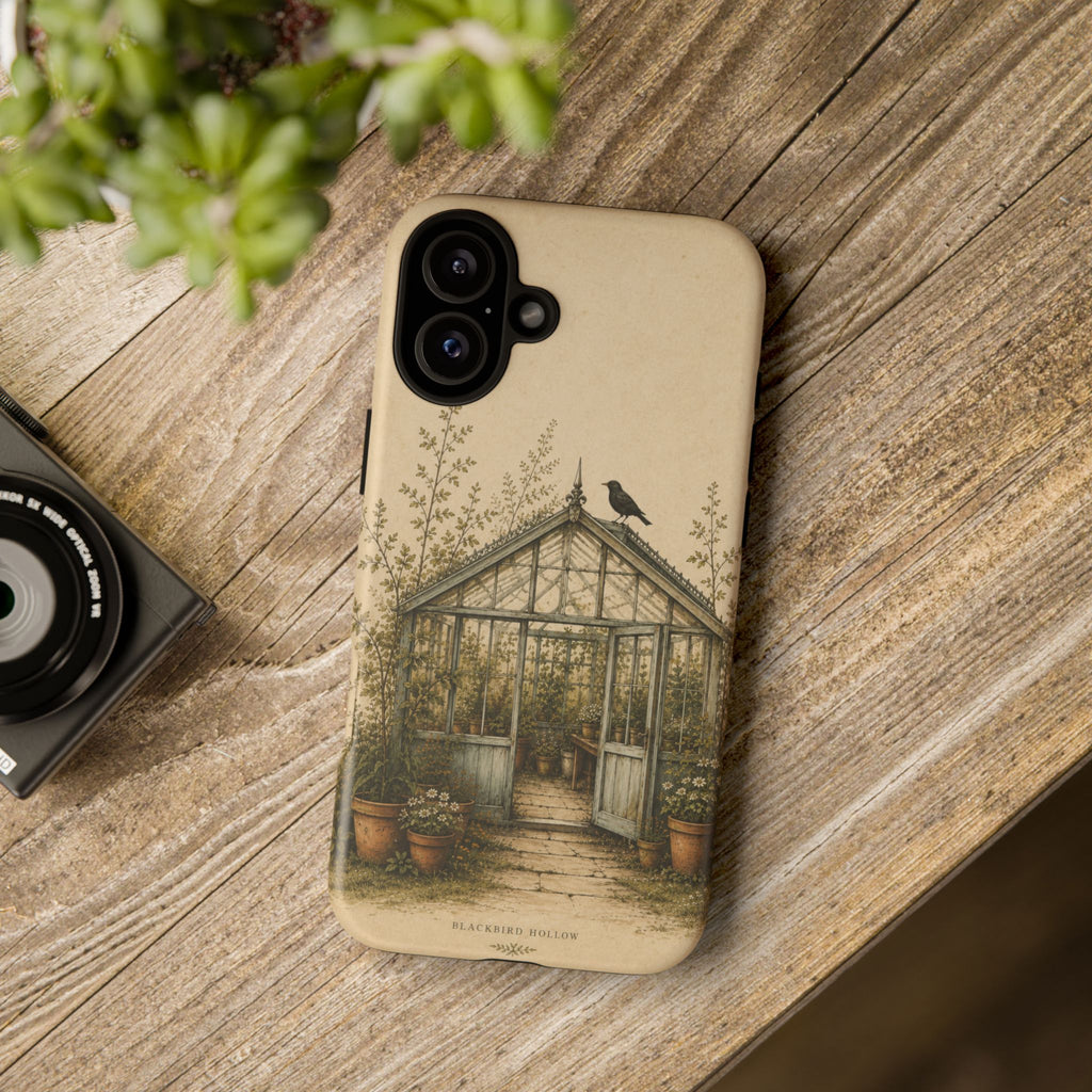 Vintage Greenhouse iPhone Case for iPhone 15–17, Botanical Art