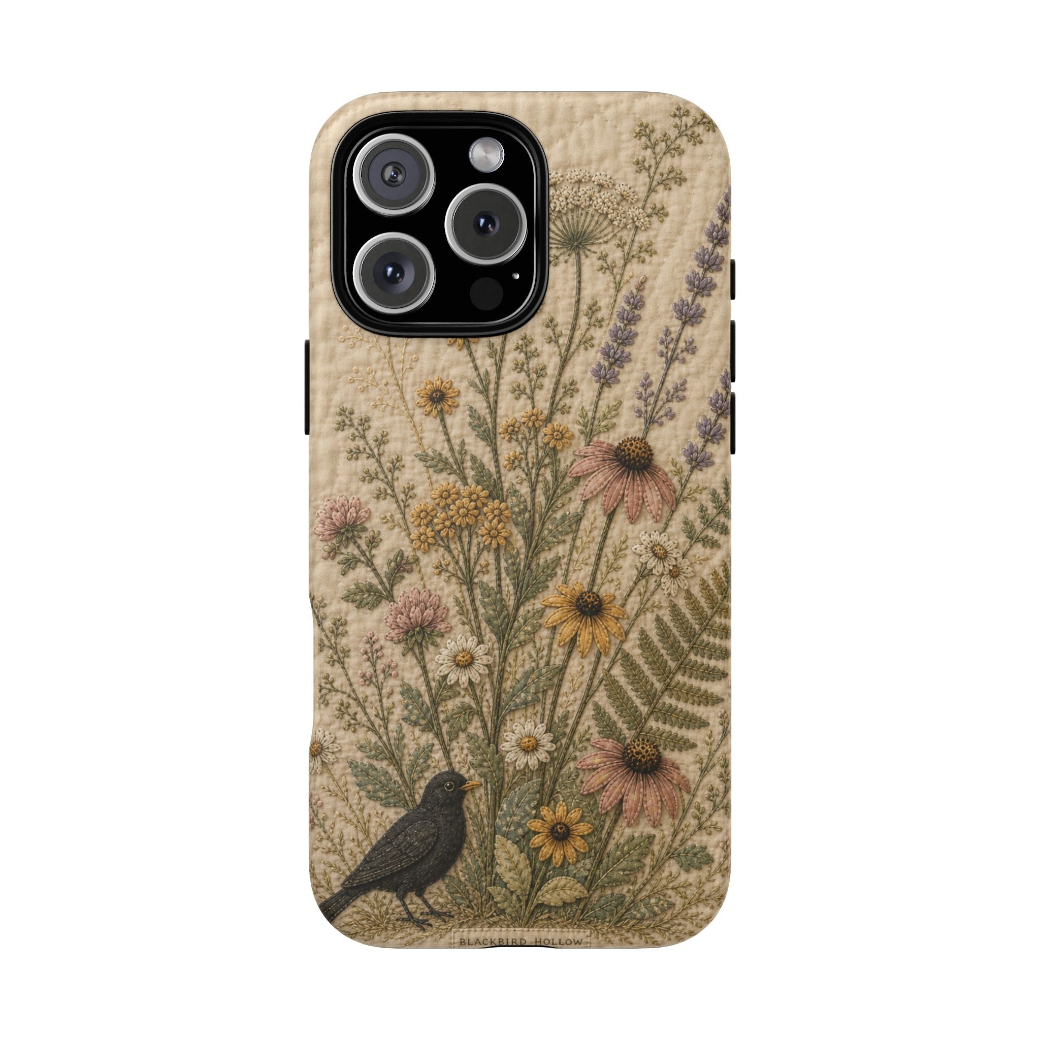 Floral Matte iPhone Case for iPhone 15–17, Quilted Meadow