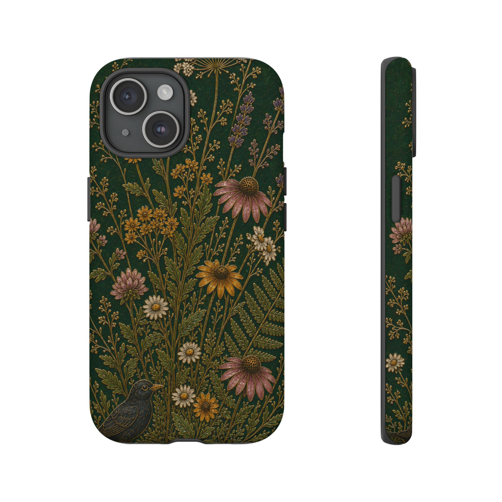 Floral Matte iPhone Case for iPhone 15–17, Cloisonné Meadow