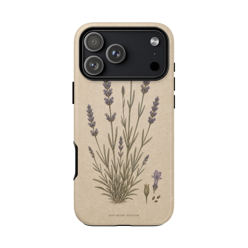 Vintage Lavender iPhone Case for iPhone 15–17, Botanical Art