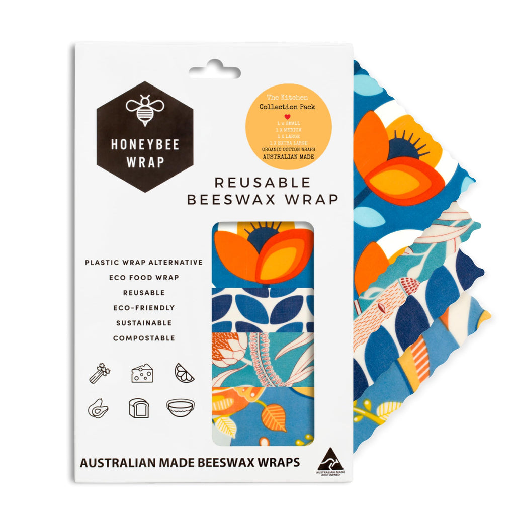 Honeybee Organic Beeswax Wraps (Set of 4)