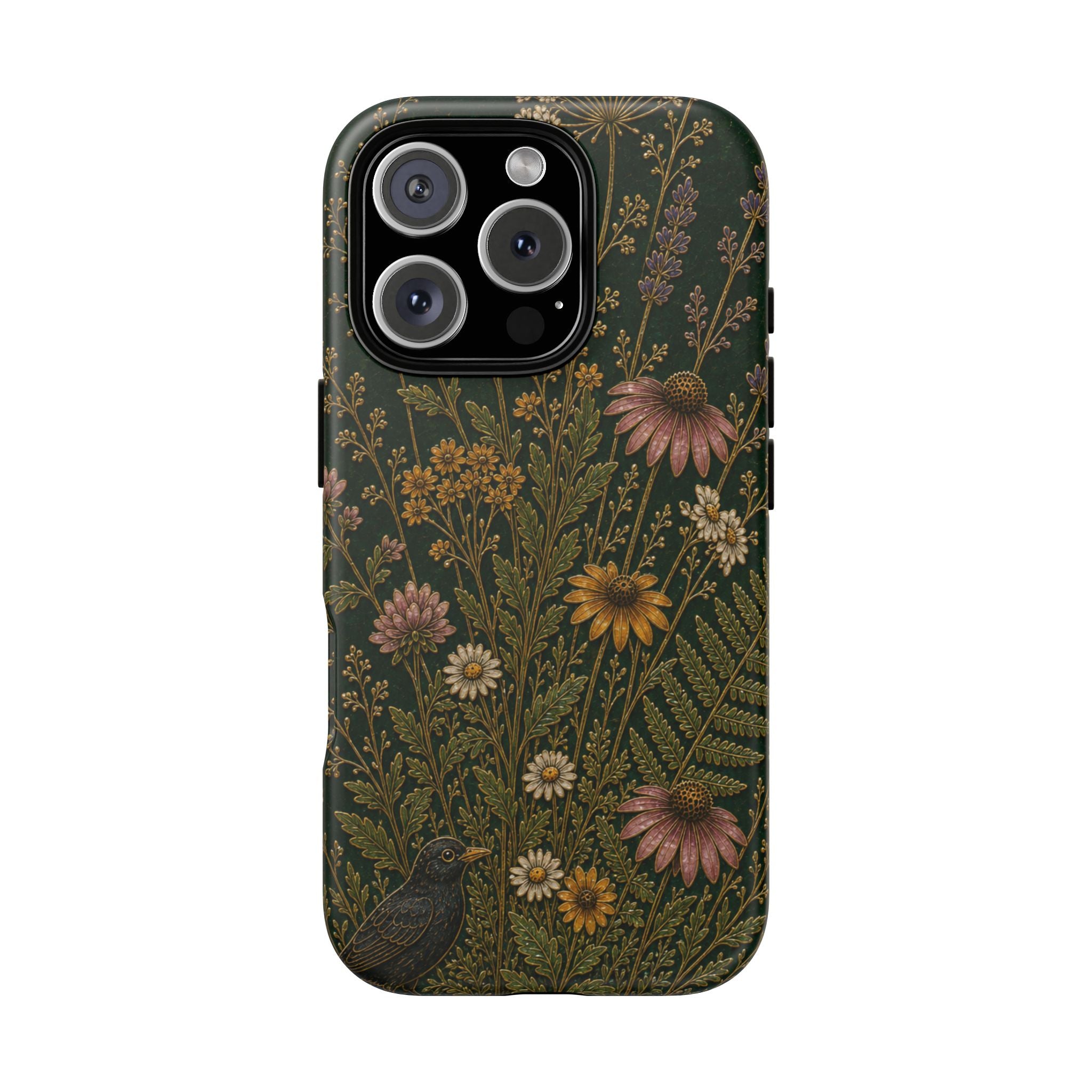 Floral Matte iPhone Case for iPhone 15–17, Cloisonné Meadow