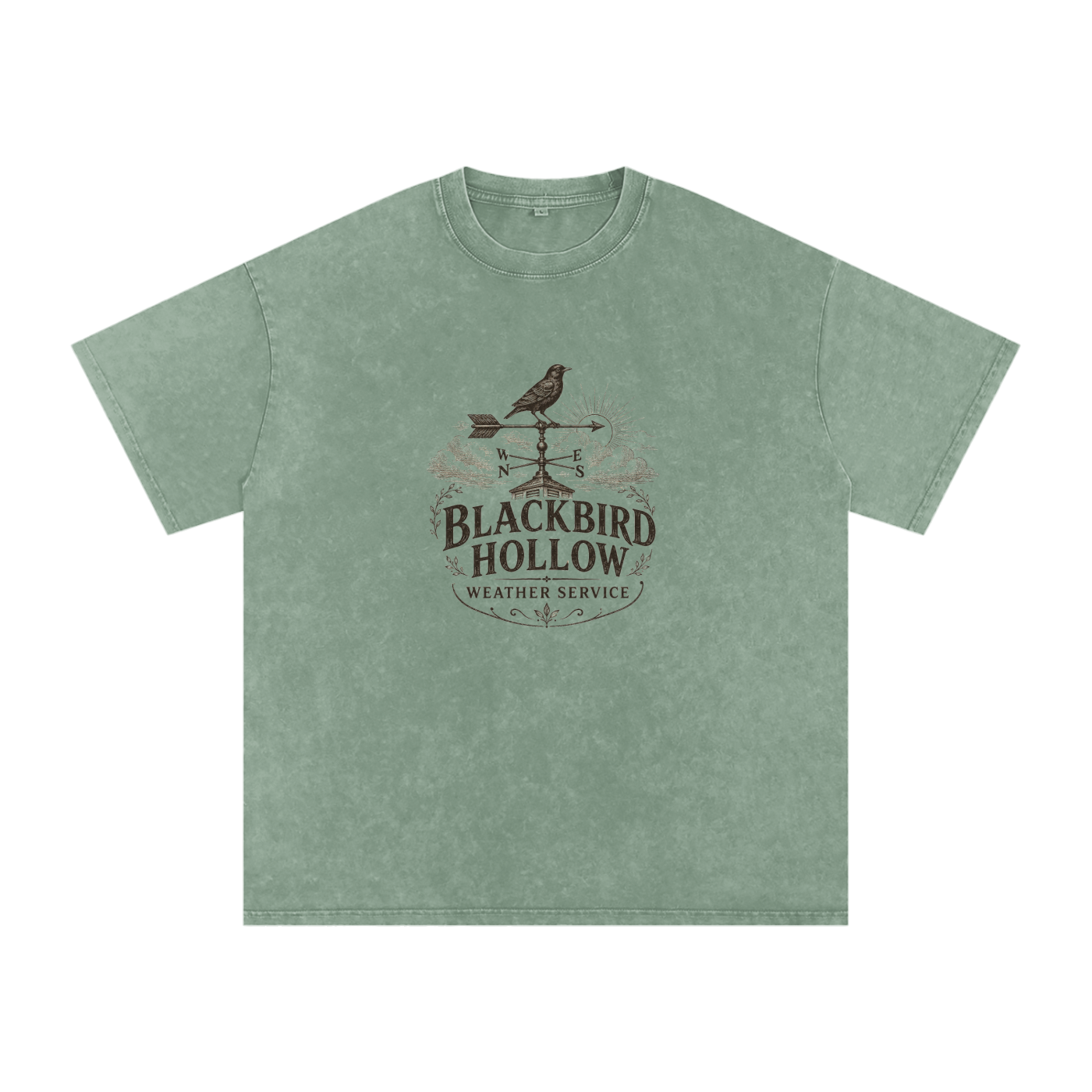 Blackbird Hollow Weather Service Tee — Snow Wash
