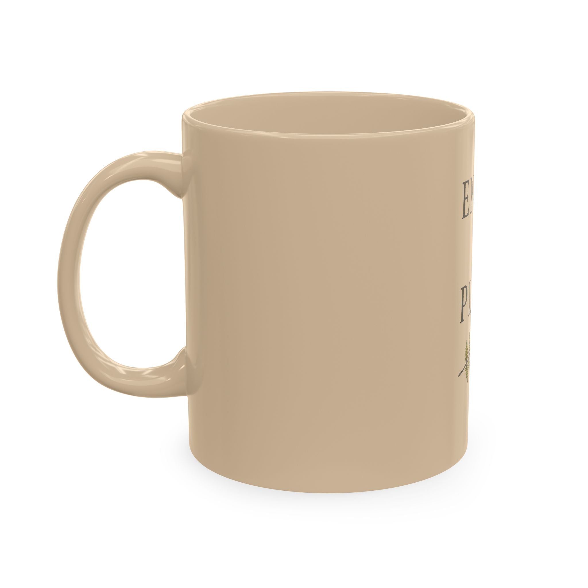 Inspirational Ceramic Mug, Enough Is Plenty Fern Design