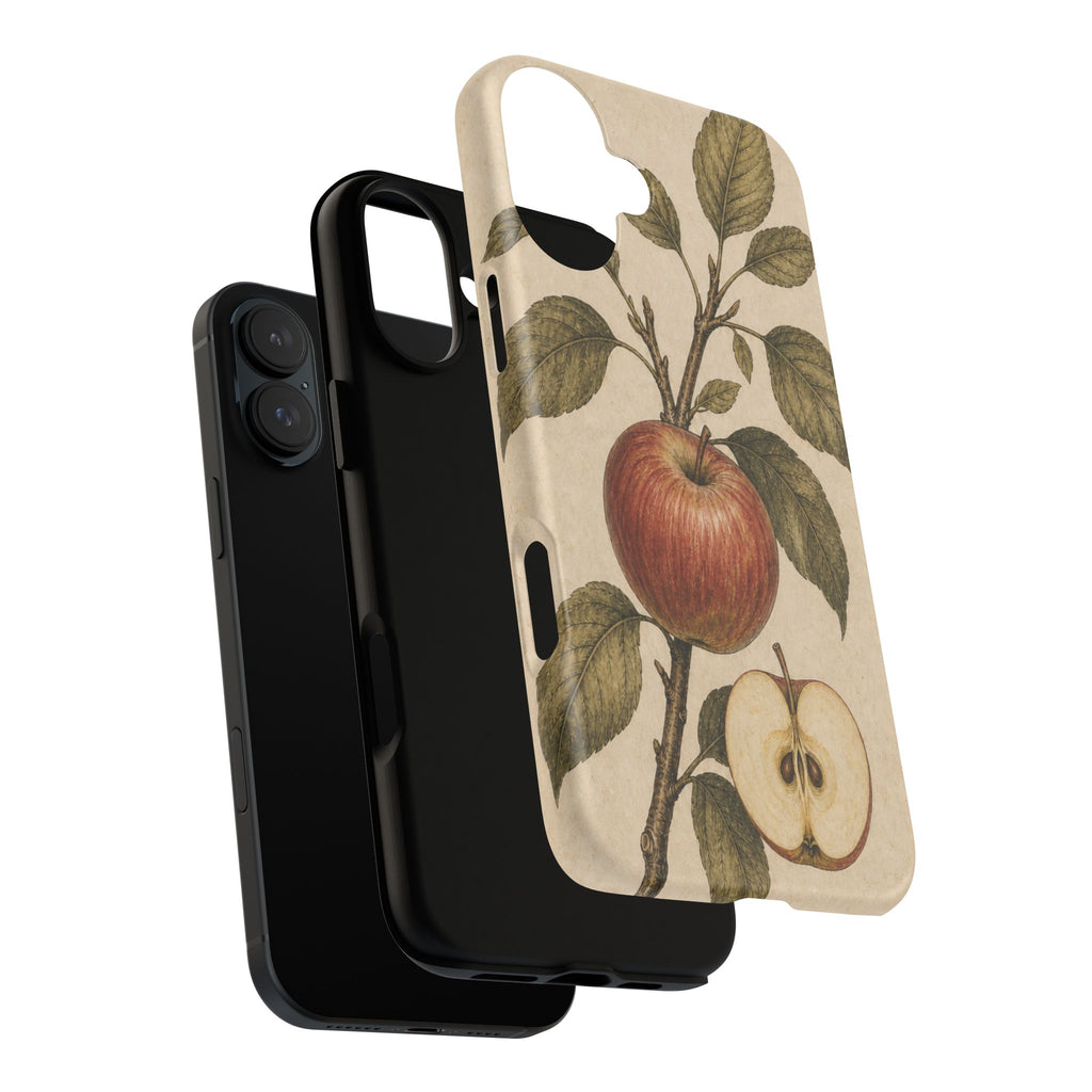 Vintage Botanical iPhone Case for iPhone 15–17, Heirloom Apple