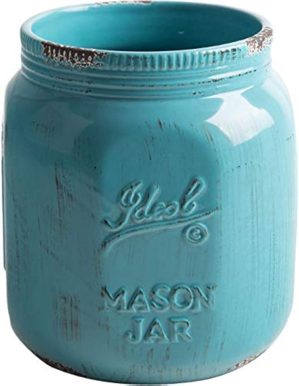 Mason-Jar Utensil Crock — Antique Aqua