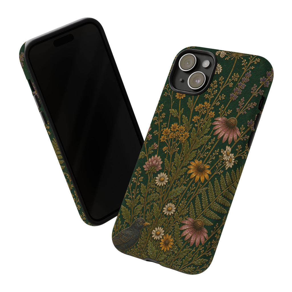 Floral Matte iPhone Case for iPhone 15–17, Cloisonné Meadow